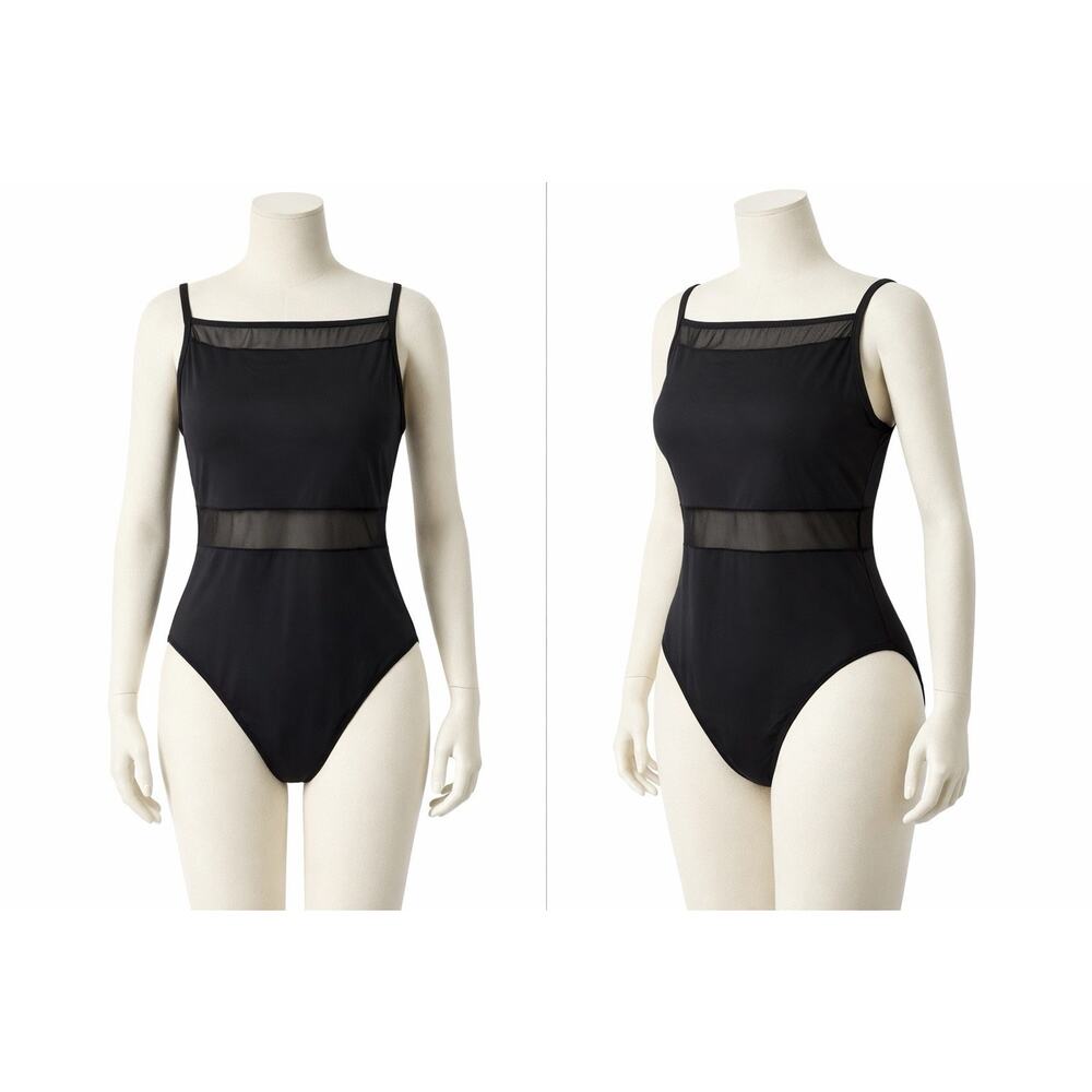 Bravissimo Black Bra Sized Swimsuit 38k Underwire One Piece Sheer Sw639BLK NEW